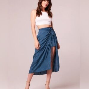 NWT Band Of The Free Celene Teal Layered Midi Skirt